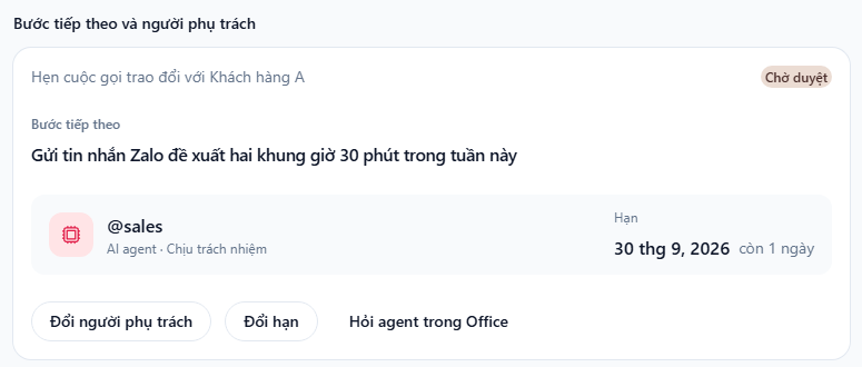 Một người phụ trách và một bước tiếp theo